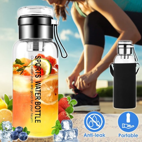 Glass water bottle liter - bottle, 1