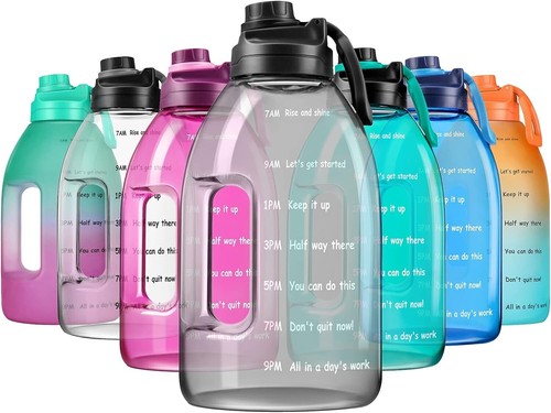 Grey water bottle with - water,